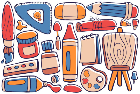 Art Studio Doodle Vector 01: Integrating Scalable Assets into Creative Workflows