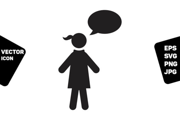 Chat Icon Vector Female Person Symbol Guide