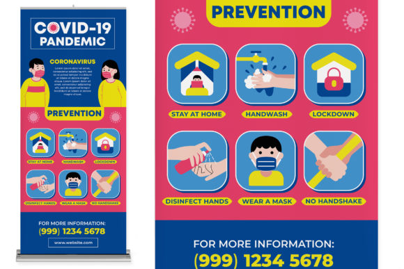 Covid-19 Prevention Roll Up Banner Design Guide