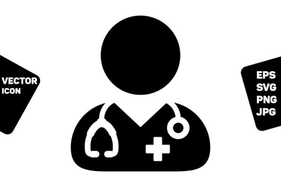Doctor Icon Vector Male Person Profile for Design