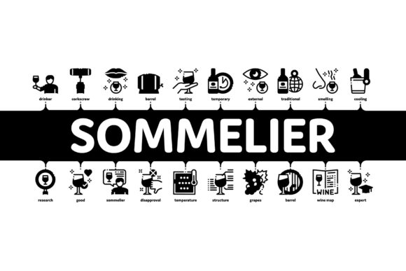 Elevating Beverage Branding with the Sommelier Wine Tasting Minimal Vector Collection