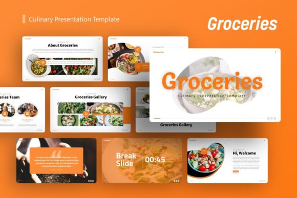 Elevating Food Business Narratives with the Groceries Culinary Presentation Template