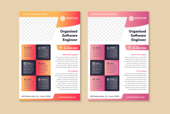 Software Gradient Pink Yellow Vertical: A Modern Flyer Template for Tech Professionals