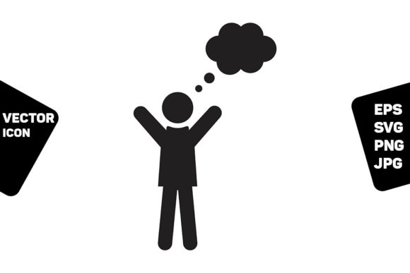 Think Bubble Icon Vector Male Person: Visualizing Ideas in Modern Design